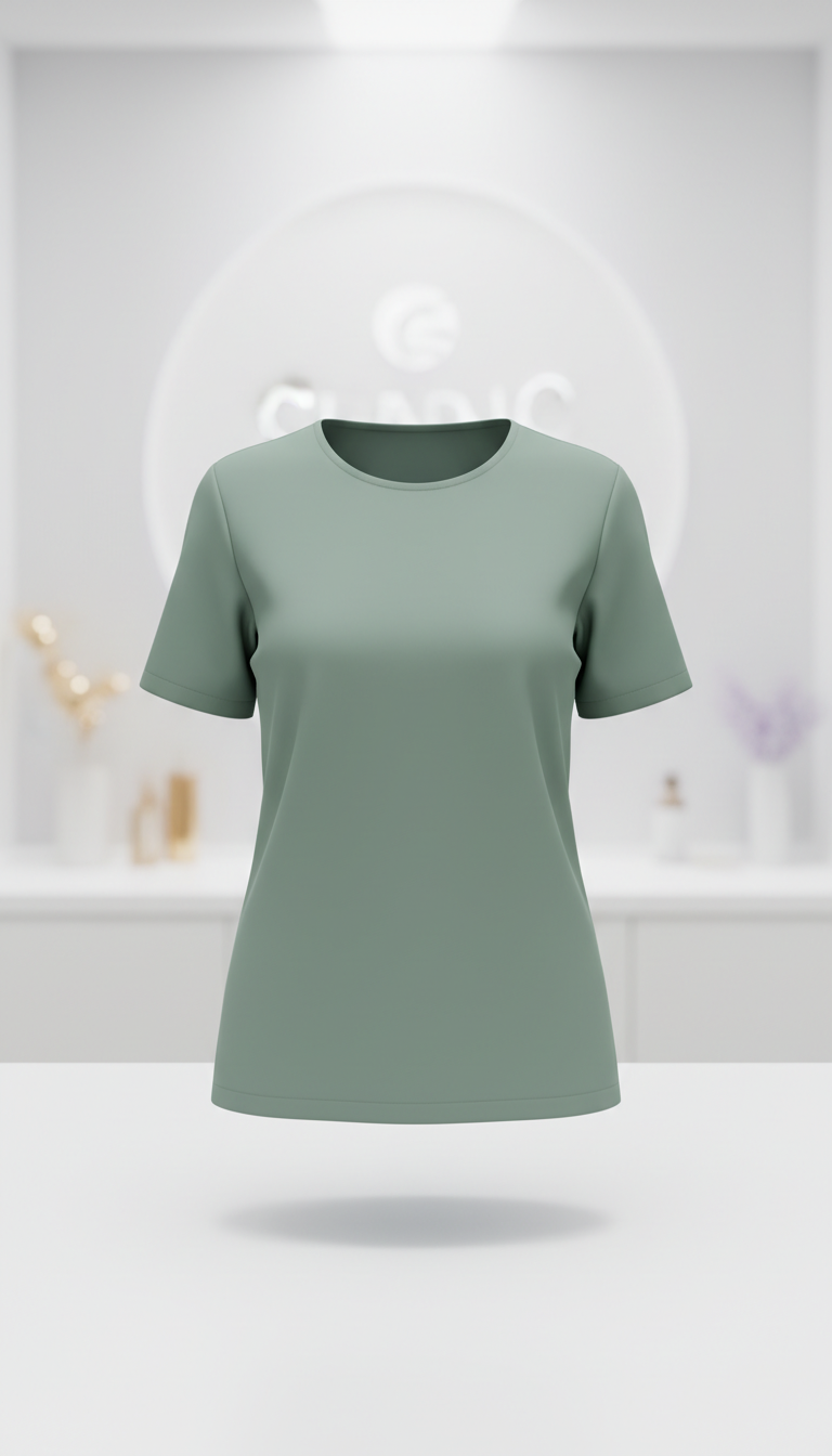 Minimalist branded uniform top